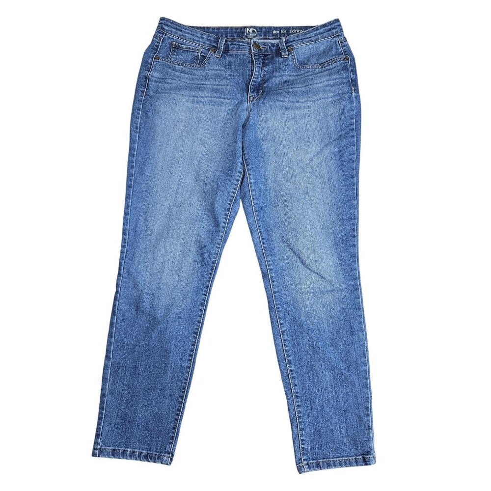 New Directions Skinny Jeans Womens 10S Blue Medium Wash Mid Rise Stretch Denim